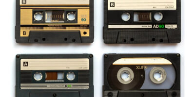 Cassette tapes from the 1970s and 1980s.