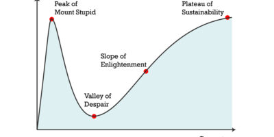 The Dunning-Kruger effect. The peak of Mount Stupid made me laugh.