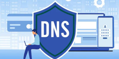 DNS symbol. With a bloke on a laptop.