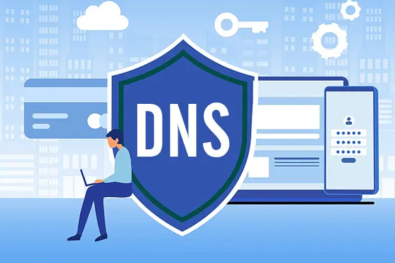 DNS symbol. With a bloke on a laptop.